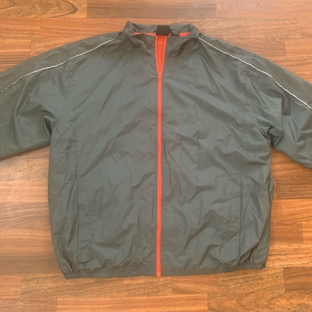 SB Tech Windbreaker Athletic Jacket Men’s XL Gray Orange Full Zip